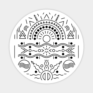 Tribal Sun and Waves Design Magnet